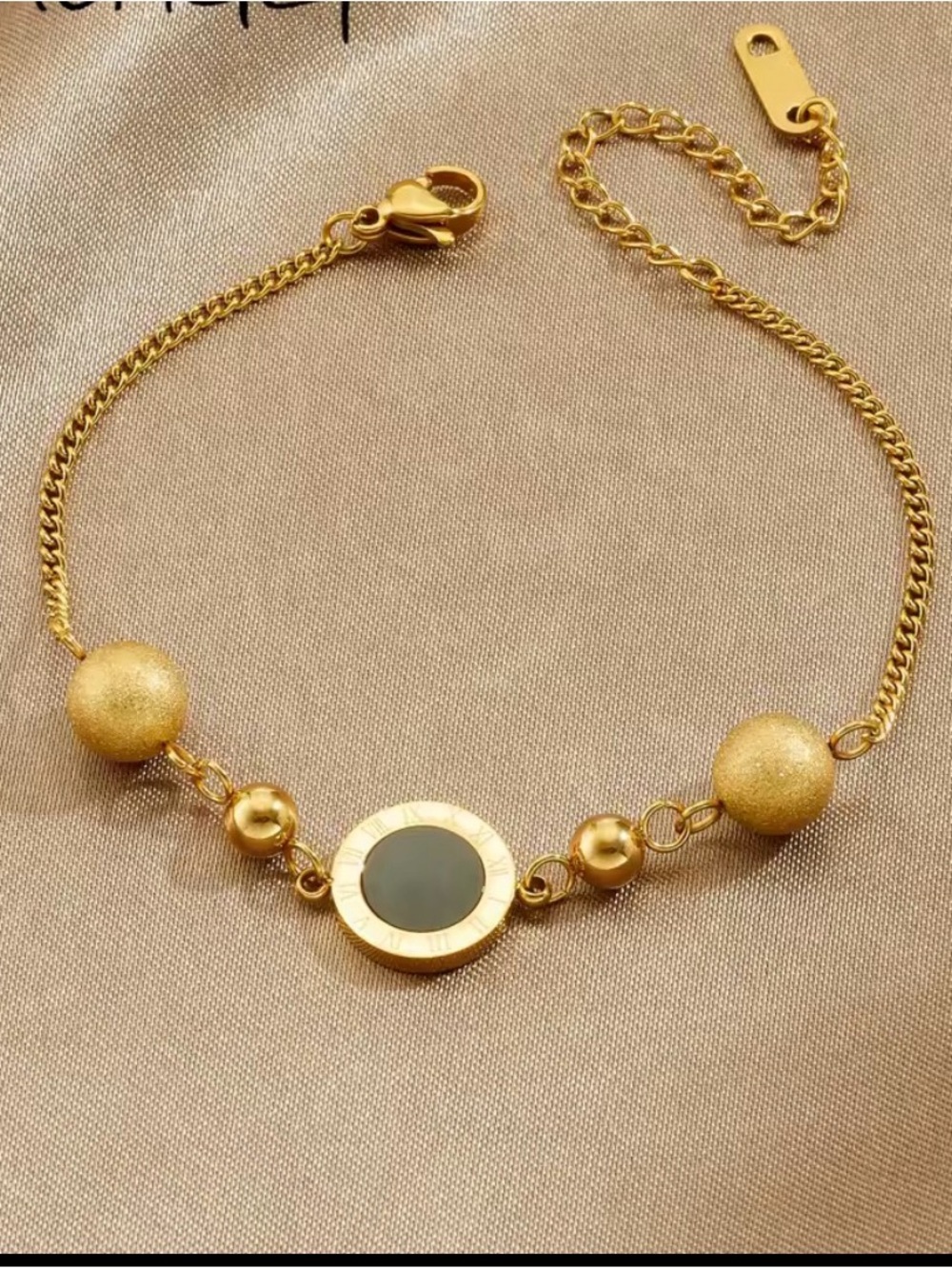 Waterproof gold plated stainless steel bracelet